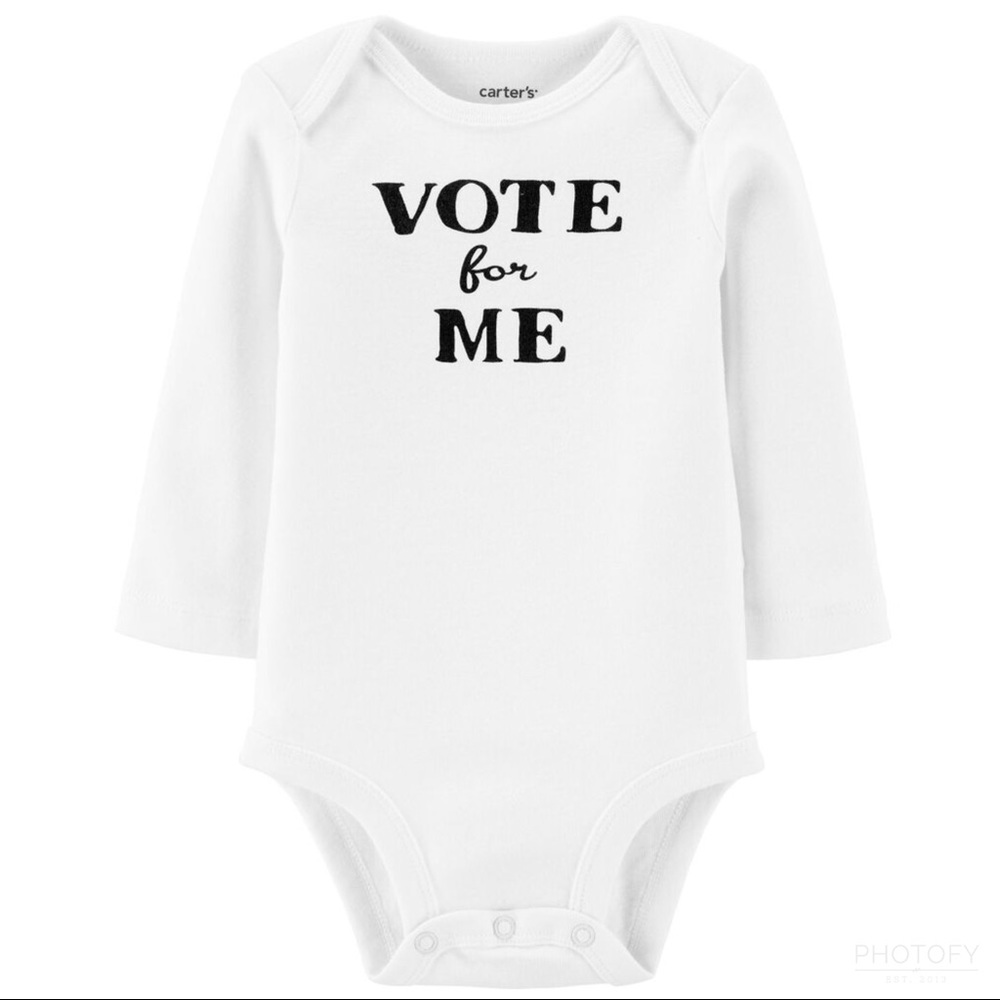 Carter's Vote for Me long sleeve baby bodysuit